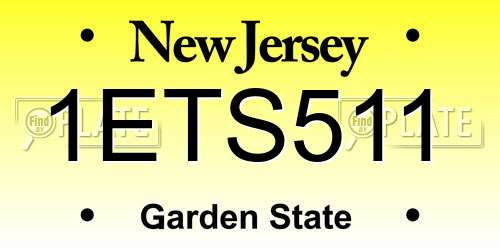 1ETS511 New Jersey License Plate