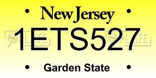 1ETS527 New Jersey License Plate