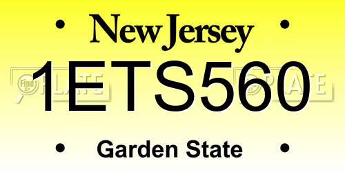 1ETS560 New Jersey License Plate