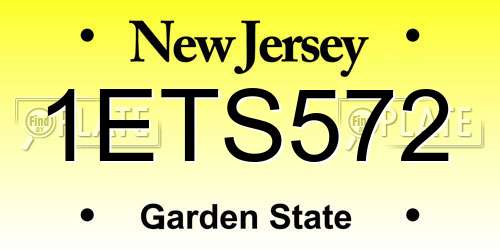 1ETS572 New Jersey License Plate