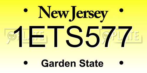 1ETS577 New Jersey License Plate