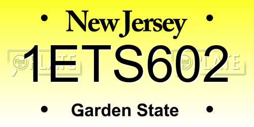 1ETS602 New Jersey License Plate