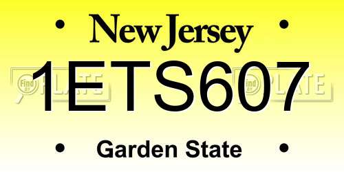 1ETS607 New Jersey License Plate