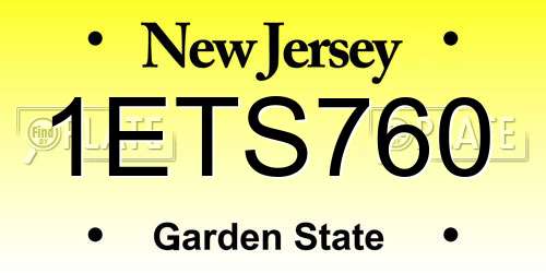 1ETS760 New Jersey License Plate