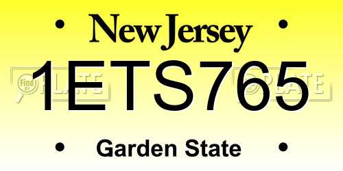 1ETS765 New Jersey License Plate