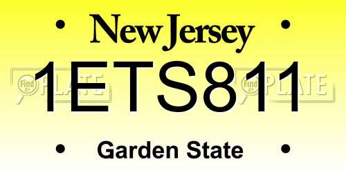 1ETS811 New Jersey License Plate