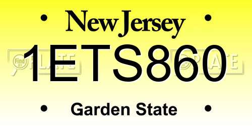 1ETS860 New Jersey License Plate