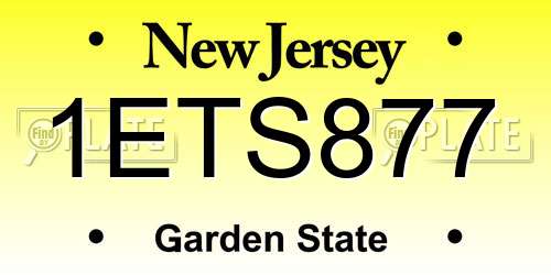 1ETS877 New Jersey License Plate