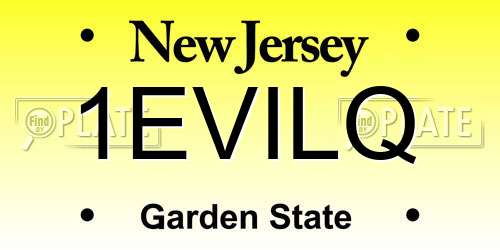 1EVILQ New Jersey License Plate