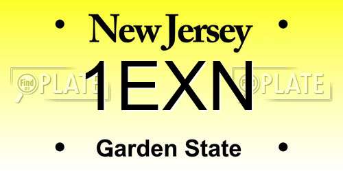 1EXN New Jersey License Plate
