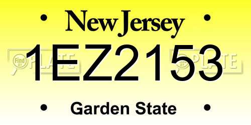 1EZ2153 New Jersey License Plate