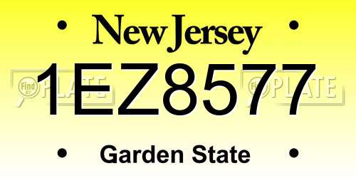 1EZ8577 New Jersey License Plate