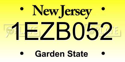 1EZB052 New Jersey License Plate