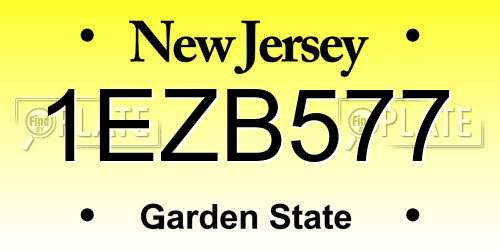 1EZB577 New Jersey License Plate