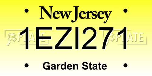 1EZI271 New Jersey License Plate