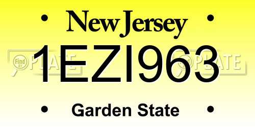 1EZI963 New Jersey License Plate