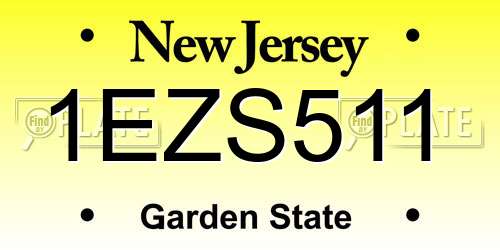 1EZS511 New Jersey License Plate