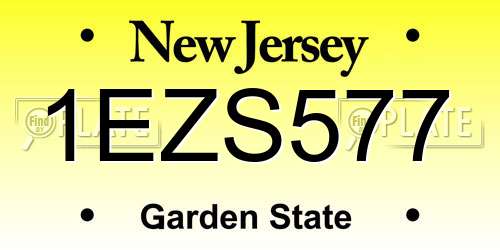 1EZS577 New Jersey License Plate