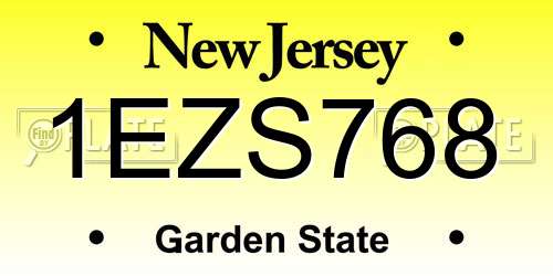 1EZS768 New Jersey License Plate