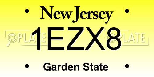 1EZX8 New Jersey License Plate