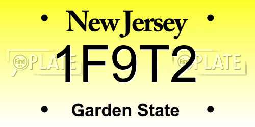 1F9T2 New Jersey License Plate