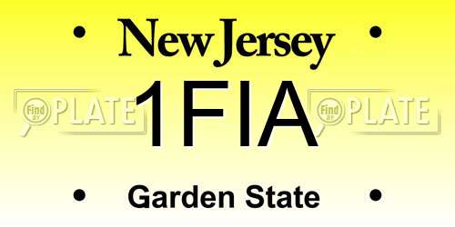 1FIA New Jersey License Plate