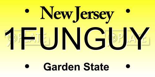 1FUNGUY New Jersey License Plate