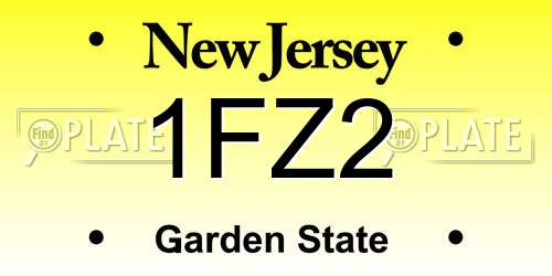 1FZ2 New Jersey License Plate