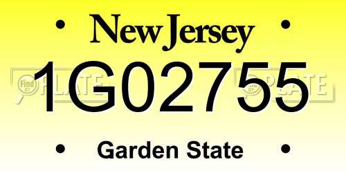 1G02755 New Jersey License Plate