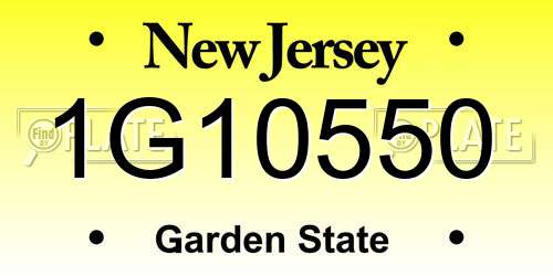 1G10550 New Jersey License Plate