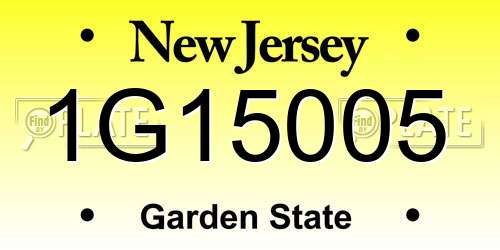 1G15005 New Jersey License Plate