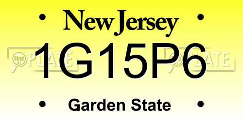 1G15P6 New Jersey License Plate