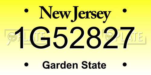 1G52827 New Jersey License Plate