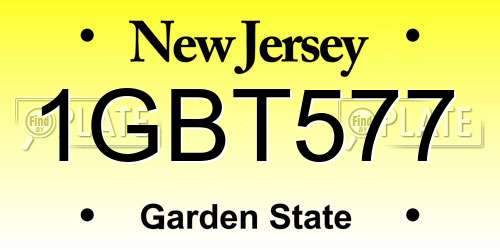 1GBT577 New Jersey License Plate
