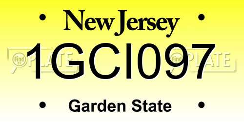 1GCI097 New Jersey License Plate