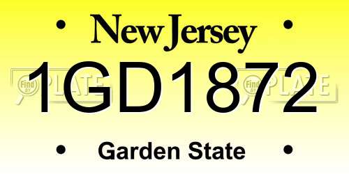 1GD1872 New Jersey License Plate