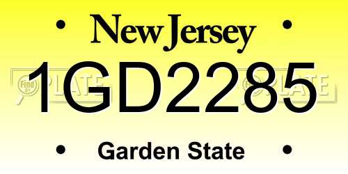 1GD2285 New Jersey License Plate