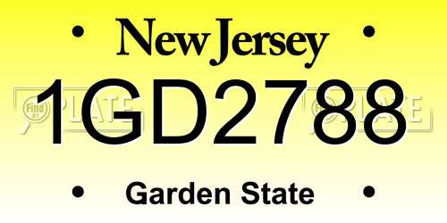 1GD2788 New Jersey License Plate