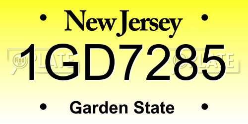 1GD7285 New Jersey License Plate