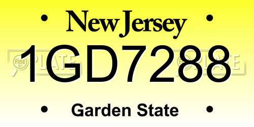 1GD7288 New Jersey License Plate