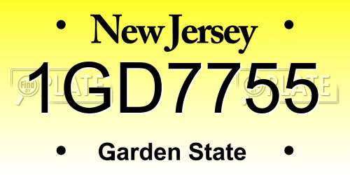 1GD7755 New Jersey License Plate