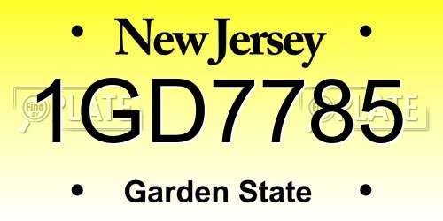 1GD7785 New Jersey License Plate