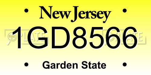 1GD8566 New Jersey License Plate