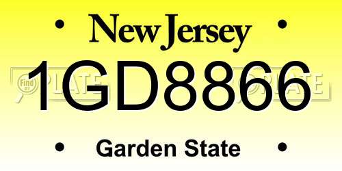 1GD8866 New Jersey License Plate