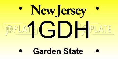 1GDH New Jersey License Plate
