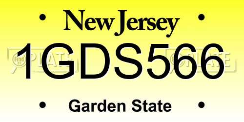 1GDS566 New Jersey License Plate