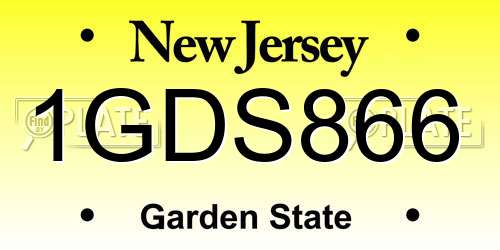 1GDS866 New Jersey License Plate