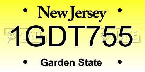 1GDT755 New Jersey License Plate