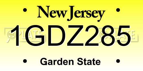 1GDZ285 New Jersey License Plate