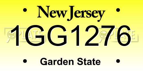 1GG1276 New Jersey License Plate